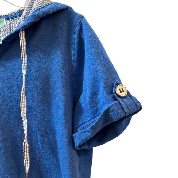 Silver Wear Women's Short Sleeve Zip-Up Hoodie Jacket Blue Size S - Picture 7 of 16